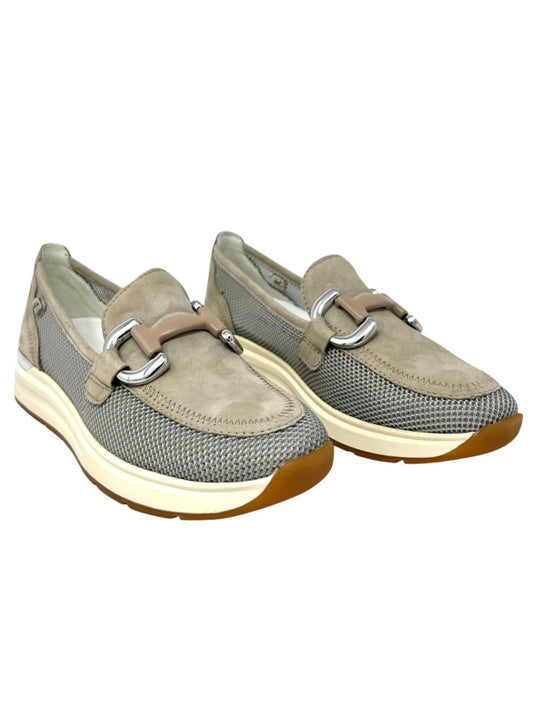 Mocassino traforato con morsetto beige - 36041A
