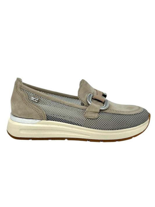 Mocassino traforato con morsetto beige - 36041A