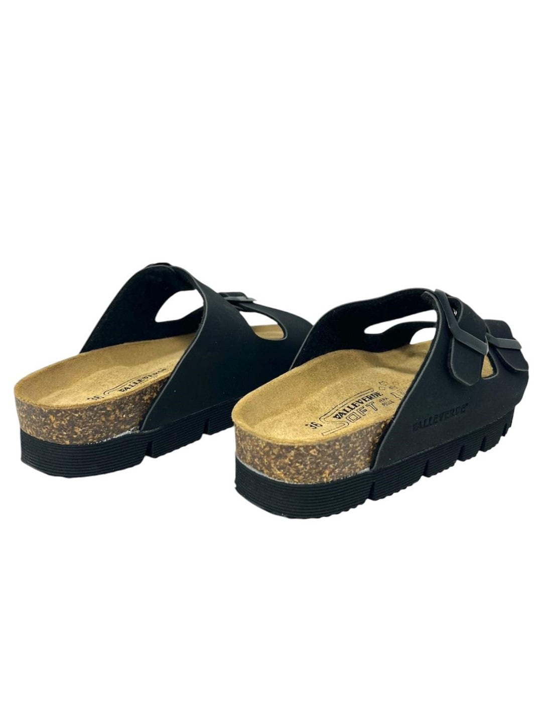 Ciabatta platform doppia fascia nero - VG6800Q