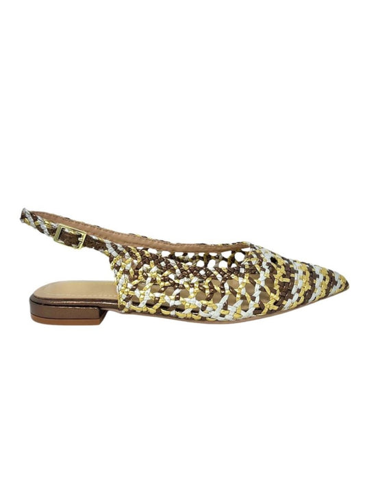Ballerina slingback bassa intrecci bronzo - C0403P