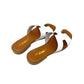 Ciabatta ad H pelle bianco - 712BI