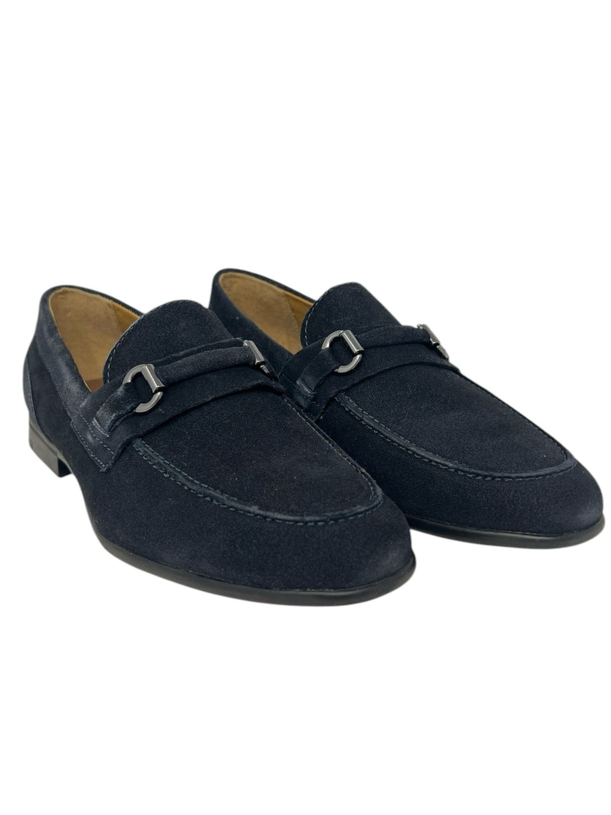 Mocassino uomo in camoscio blu - U55361Z