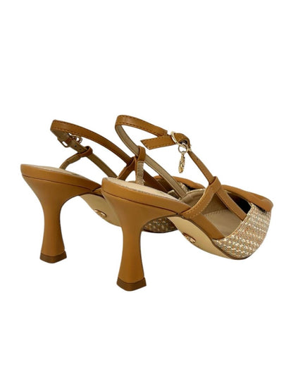 Decollete' slingback T7 raffia con accessorio - GP777C