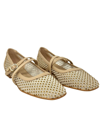 Ballerina a rete oro con strass - GD193O