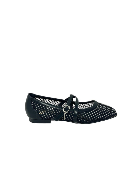 Ballerina a rete nero con strass - GD193N