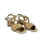 Sandalo donna tacco quadrato vitello beige - 15101