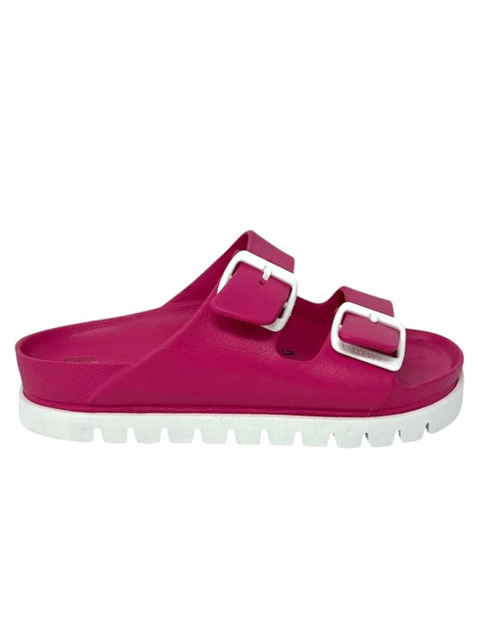 Ciabatta doppio cinturino fuxia fondo bianco - 59300