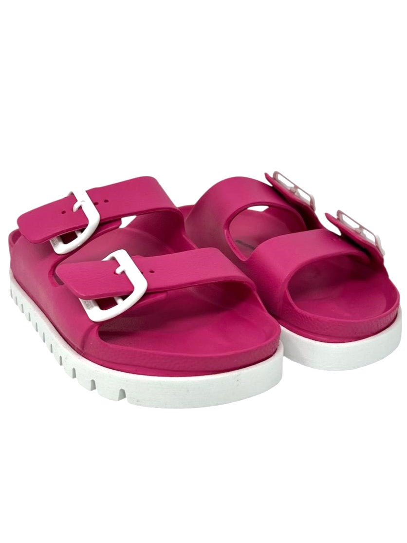 Ciabatta doppio cinturino fuxia fondo bianco - 59300