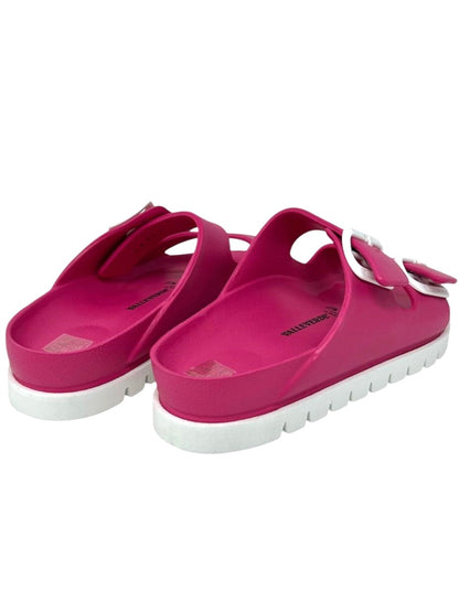 Ciabatta doppio cinturino fuxia fondo bianco - 59300