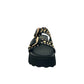 Ciabatta platform animalier nero con borchie - CLW430L