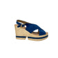 Sandalo zeppa suede denim - VV4925