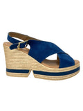 Sandalo zeppa suede denim - VV4925