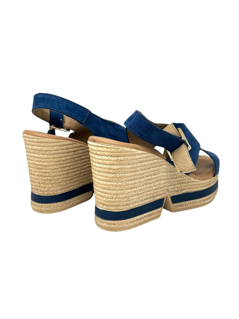 Sandalo zeppa suede denim - VV4925