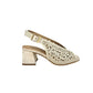 Sandalo con tacco quadrato in suede beige -N653M