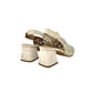 Sandalo con tacco quadrato in suede beige -N653M