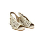 Sandalo con tacco quadrato in suede beige -N653M