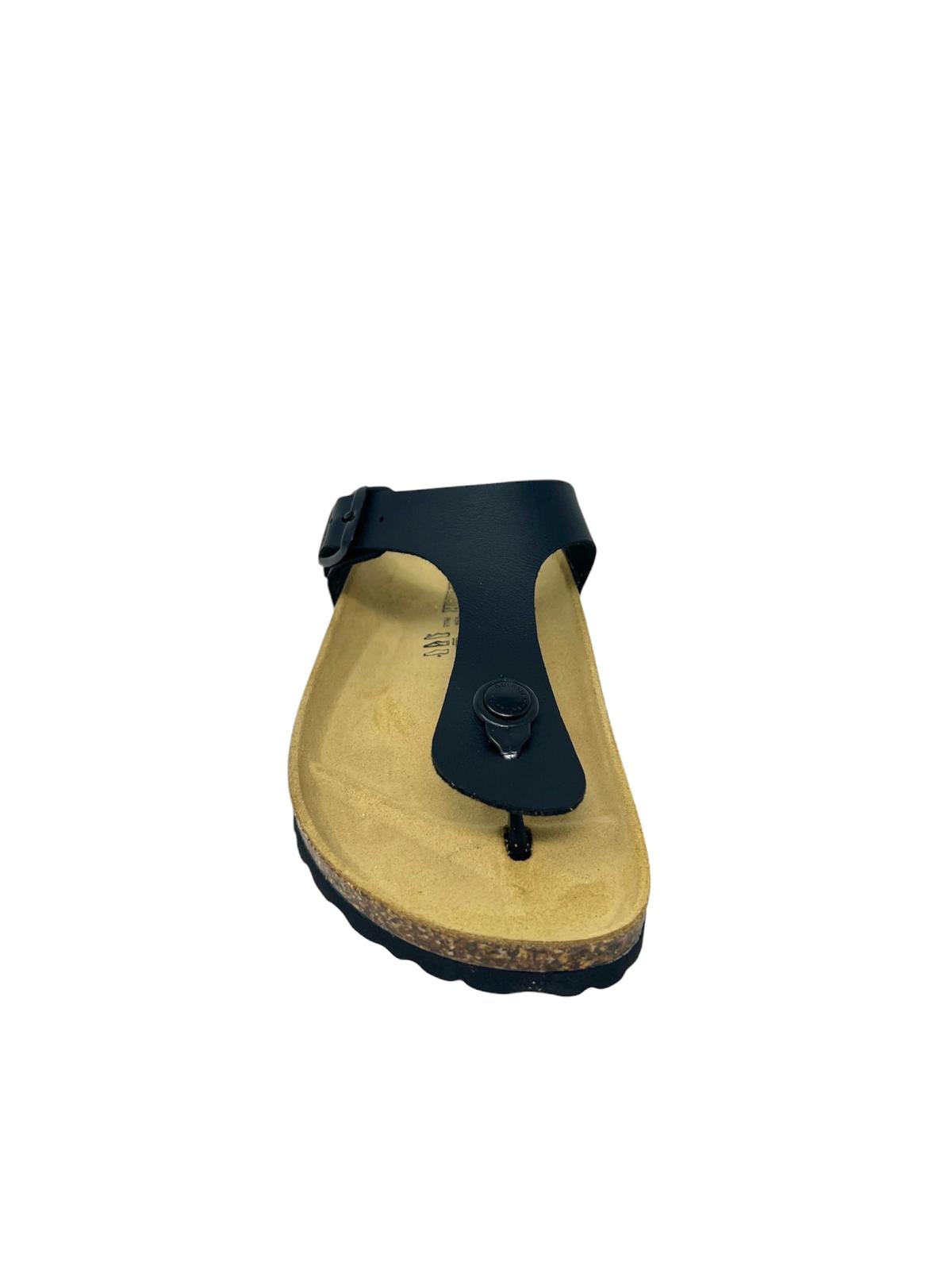 Ciabatta infradito uomo pelle nero - GS1830