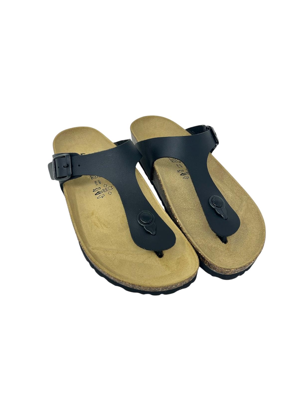 Ciabatta infradito uomo pelle nero - GS1830
