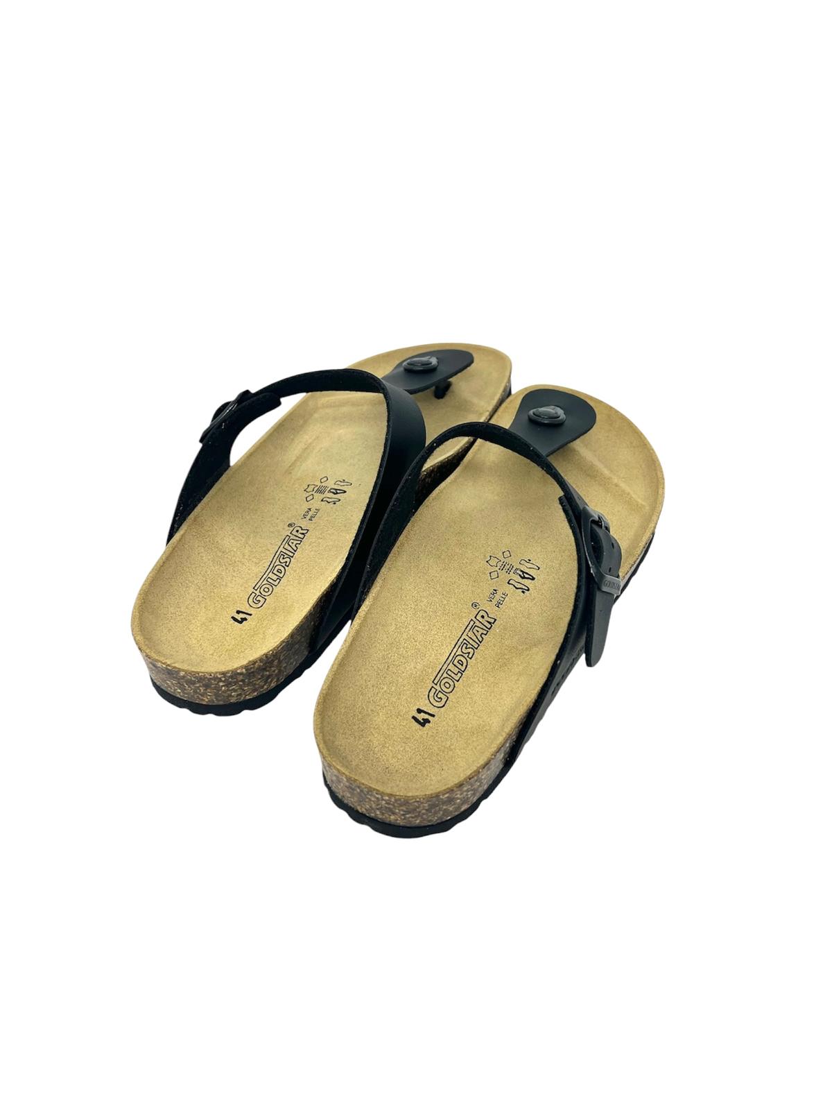 Ciabatta infradito uomo pelle nero - GS1830
