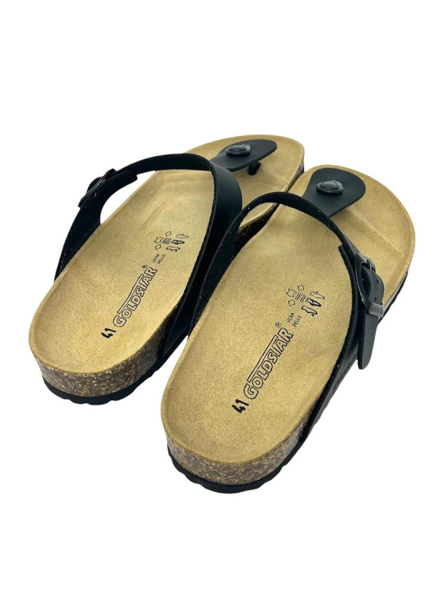 Ciabatta infradito uomo pelle nero - GS1830
