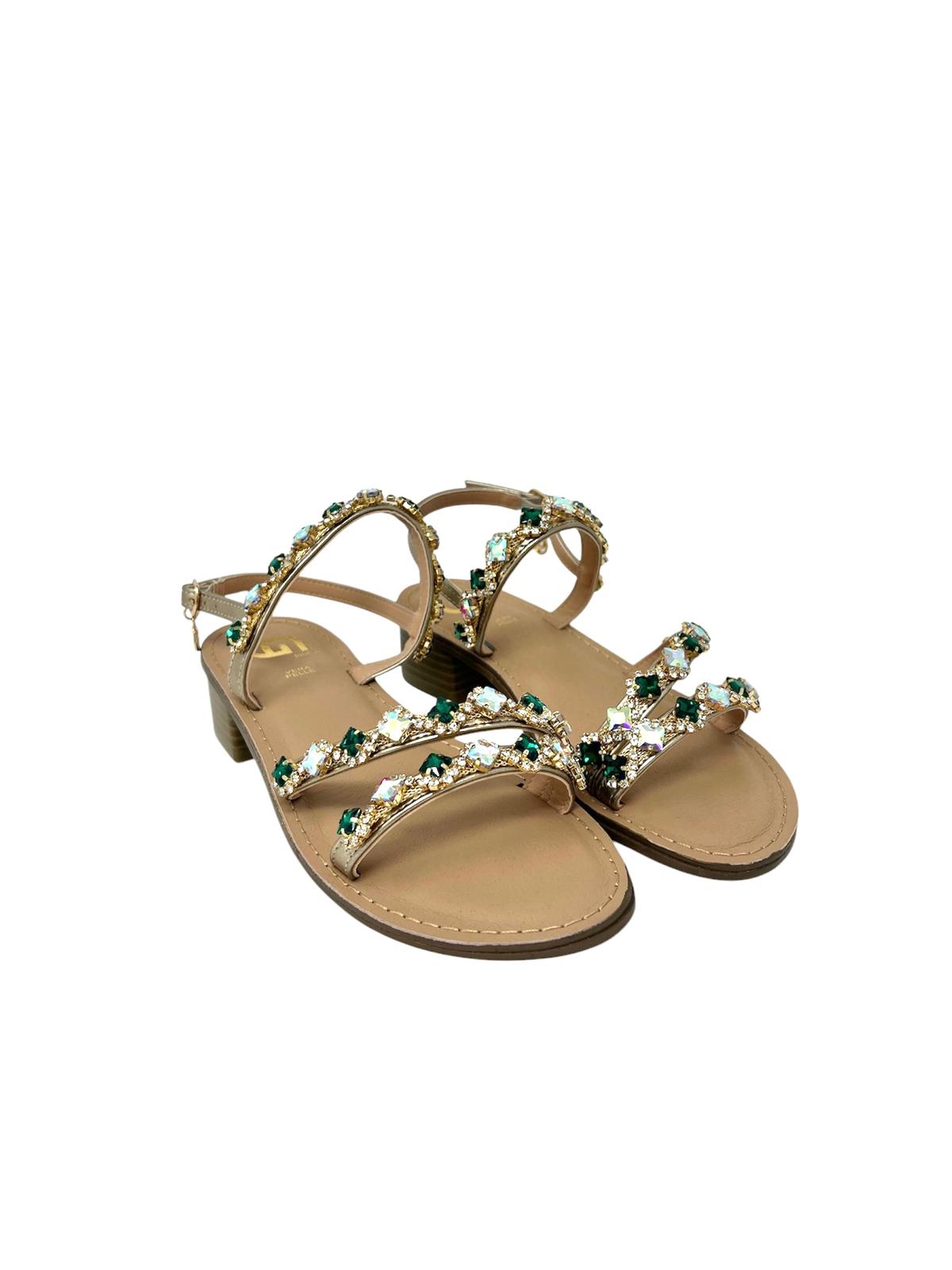 Sandalo gioiello multistrass tacco 5 cm - GL830VE