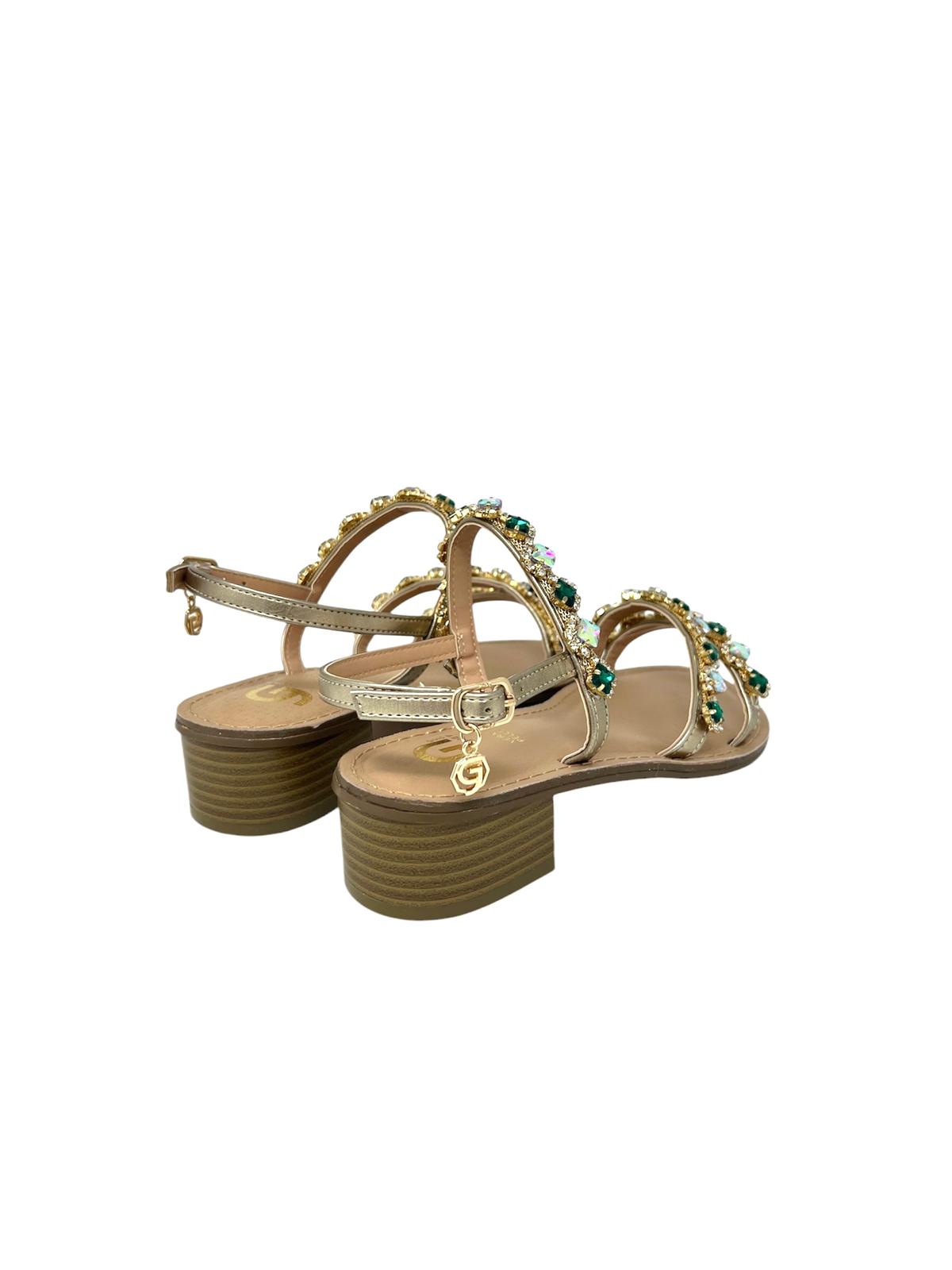 Sandalo gioiello multistrass tacco 5 cm - GL830VE
