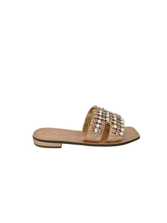 Ciabatta flat ad H con strass - GL820P