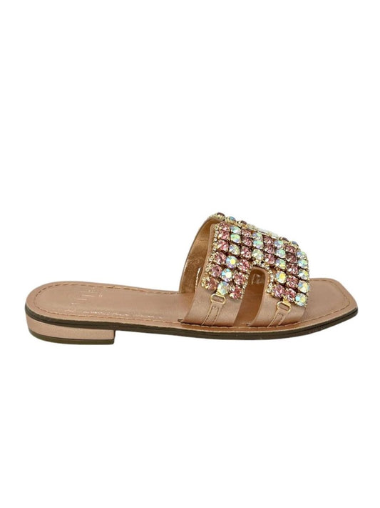 Ciabatta flat ad H con strass - GL820P