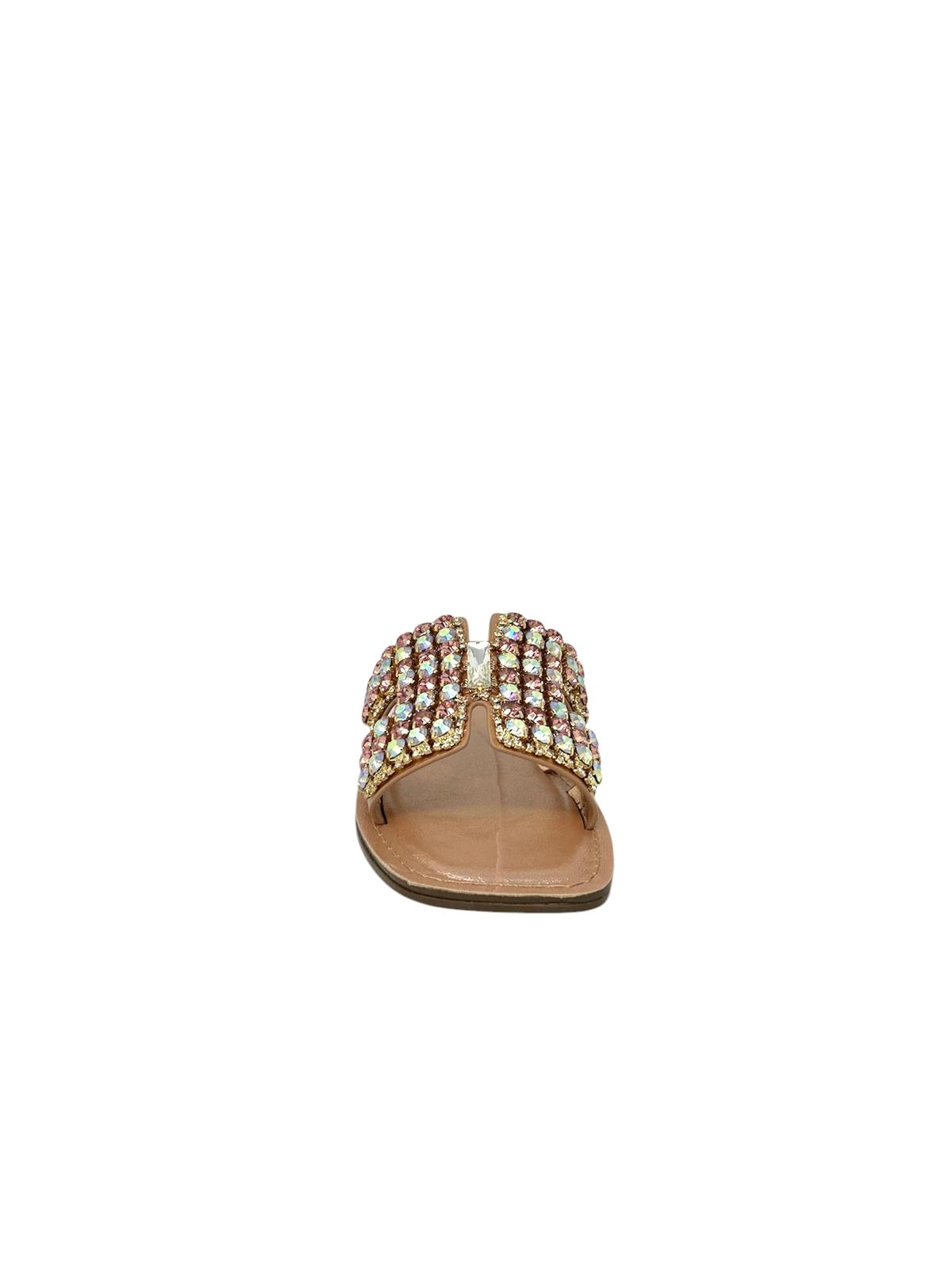 Ciabatta flat ad H con strass - GL820P