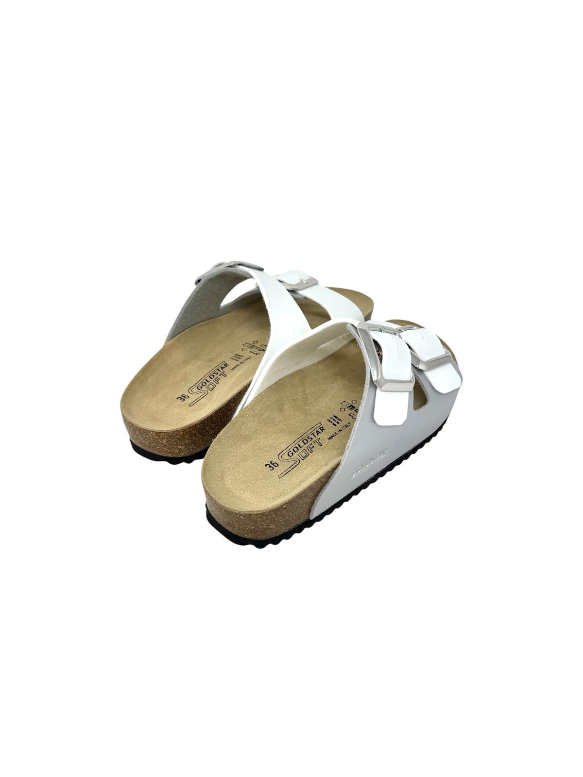 Ciabatta con doppio cinturino regolabile argento - GS1571Q