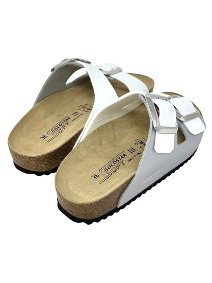 Ciabatta con doppio cinturino regolabile argento - GS1571Q