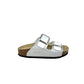 Ciabatta con doppio cinturino regolabile argento - GS1571Q