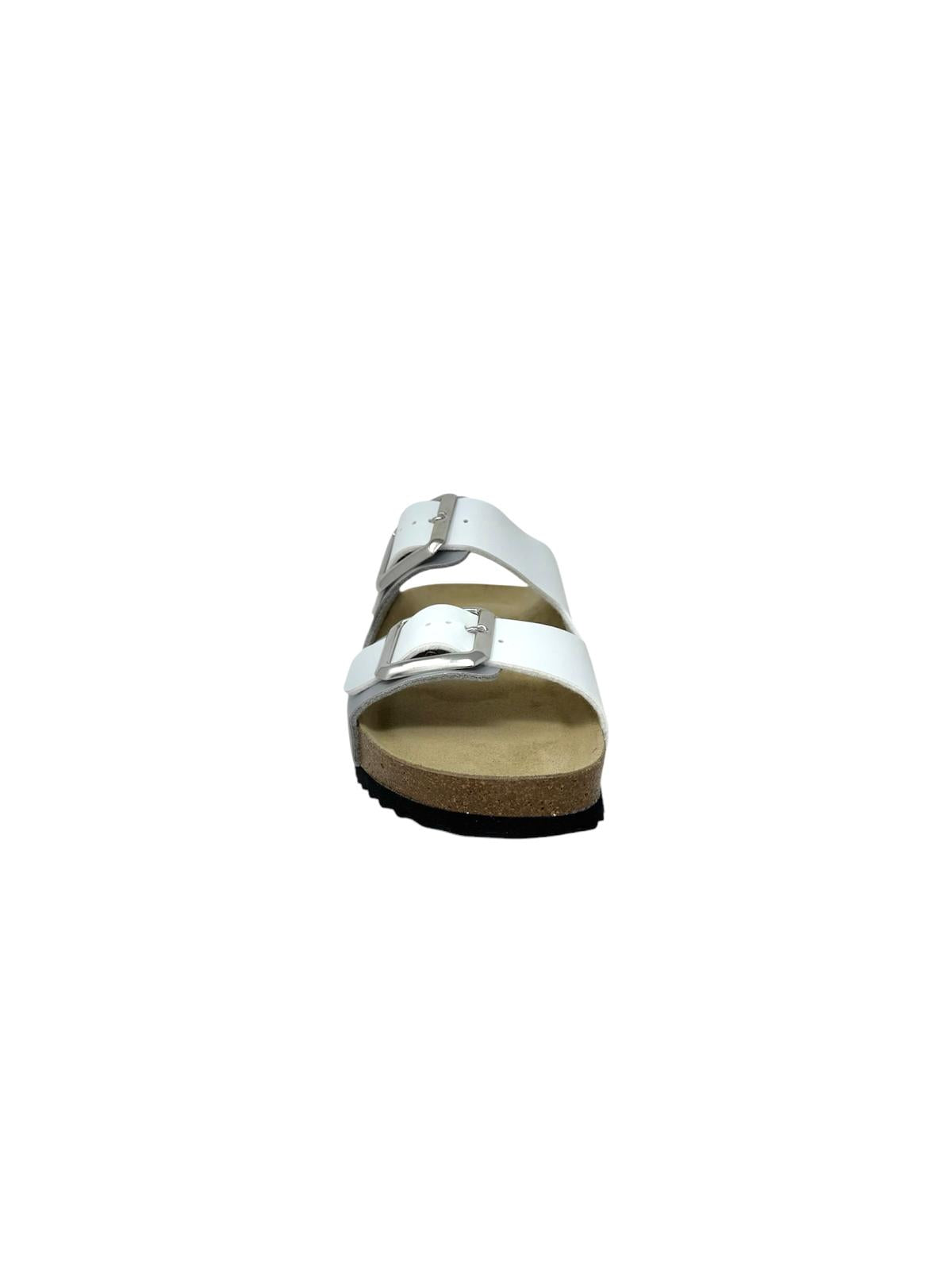 Ciabatta con doppio cinturino regolabile argento - GS1571Q