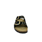 Ciabatta doppio cinturino nero con borchie - GS200VQ