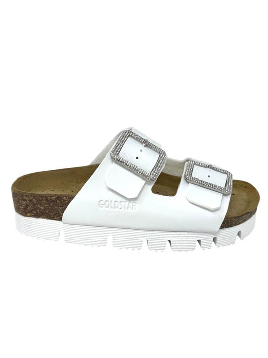 Sandalo doppio cinturino suola in gomma bianco - GS6801
