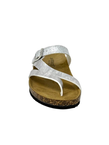 Ciabatta zeppa infradito argento - GS1206B