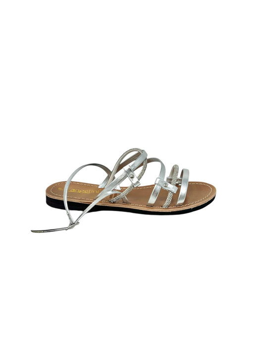 Sandalo mignon strass fascia argento strass - 3275A