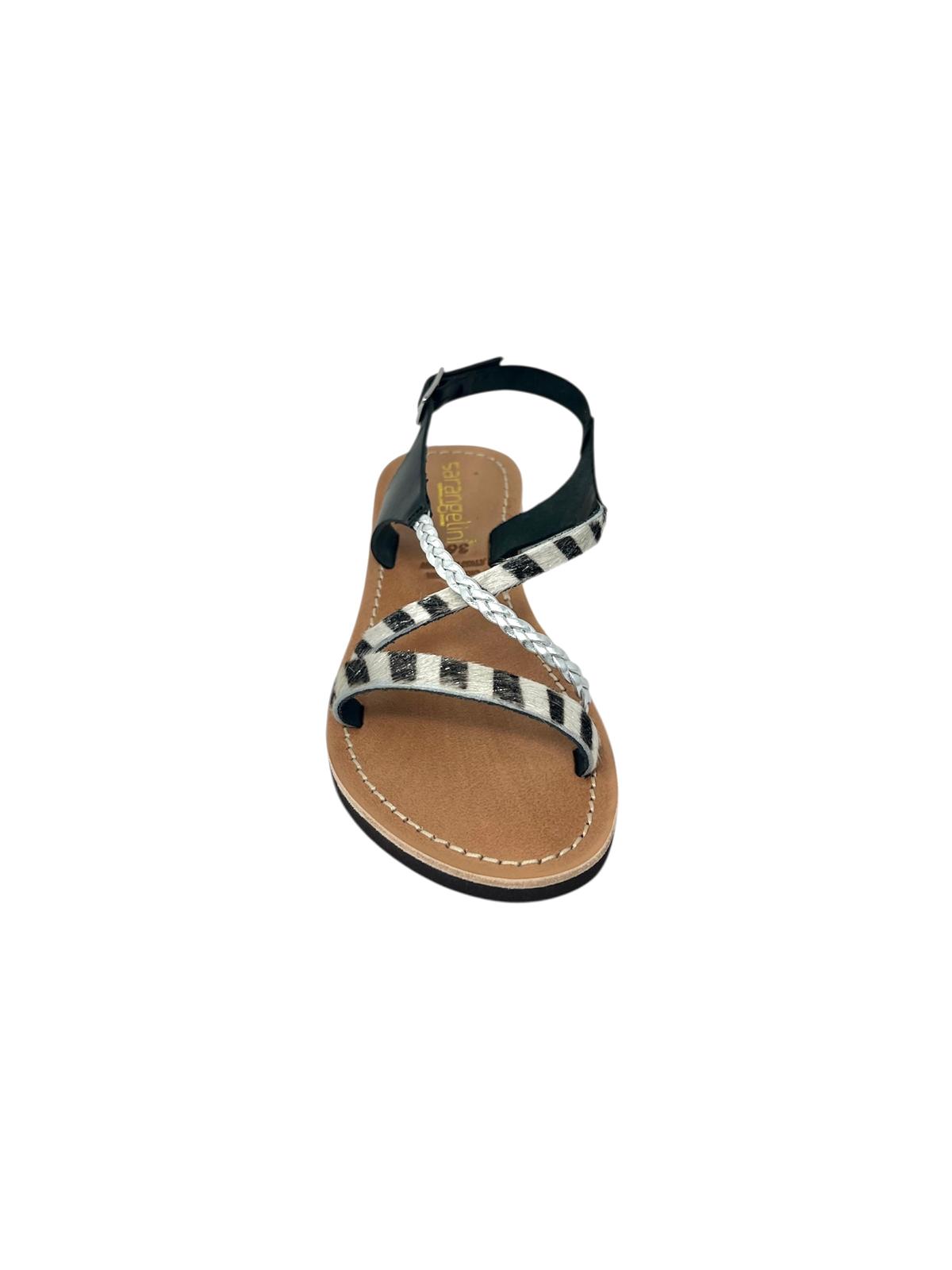 Sandalo flat mignon incrociato animalier - 3273CU