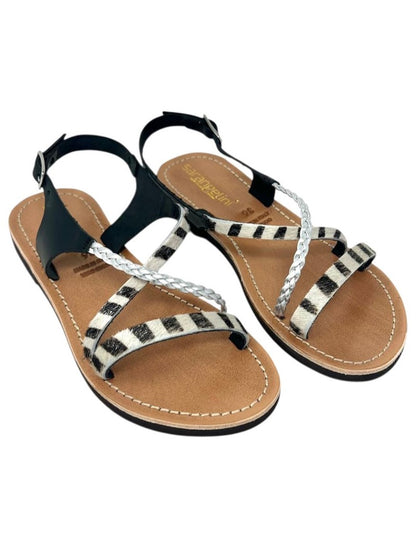 Sandalo flat mignon incrociato animalier - 3273CU