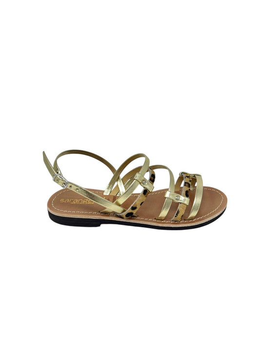Sandalo multilistini platino animalier - 3275P