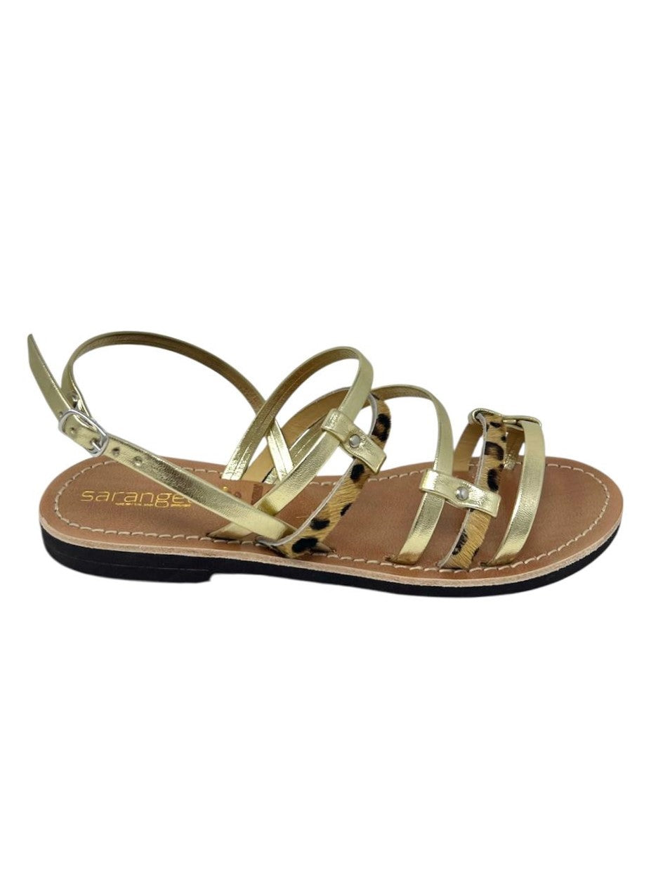 Sandalo multilistini platino animalier - 3275P