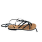 Sandalo basso mignon nero con lacci - 3213N