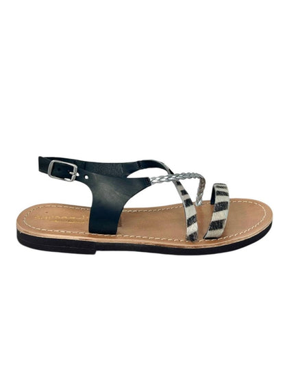 Sandalo flat mignon incrociato animalier - 3273CU