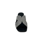 Ciabatta flat ad H nera con strass - 655NE