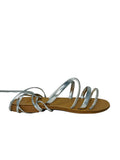 Sandalo flat alla schiava lame' argento - LIDO783