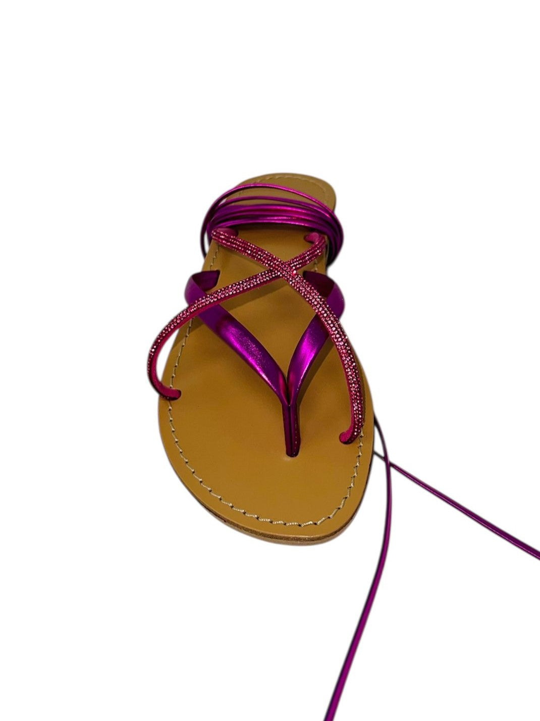 Sandalo alla schiava con strass fucsia - LIDO715