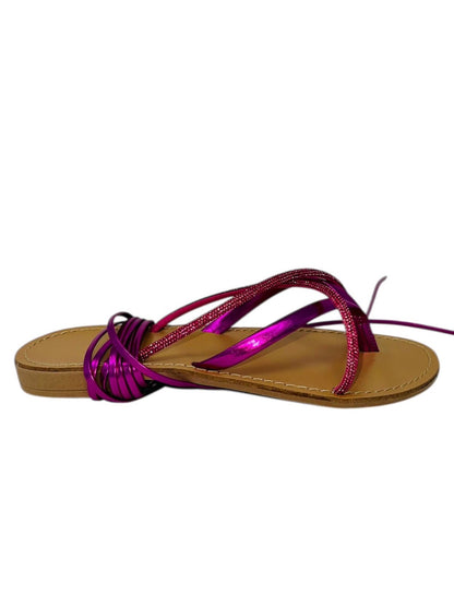 Sandalo alla schiava con strass fucsia - LIDO715