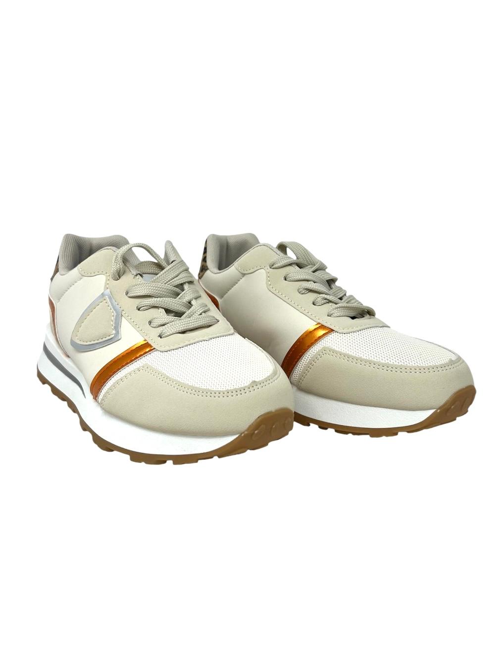 Sneakers tessuto beige tallonetta maculata - SD9486