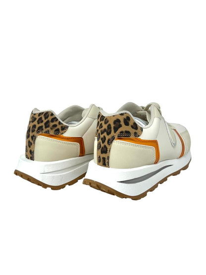 Sneakers tessuto beige tallonetta maculata - SD9486