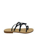 Sandalo infrapollice treccia nero tacco 3cm - MS0225